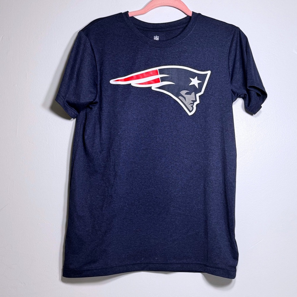 NFL New England Patriots Short Sleeve T Shirt Navy Blue Kids XL‎ 16-18 Logo Fan - Picture 2 of 5
